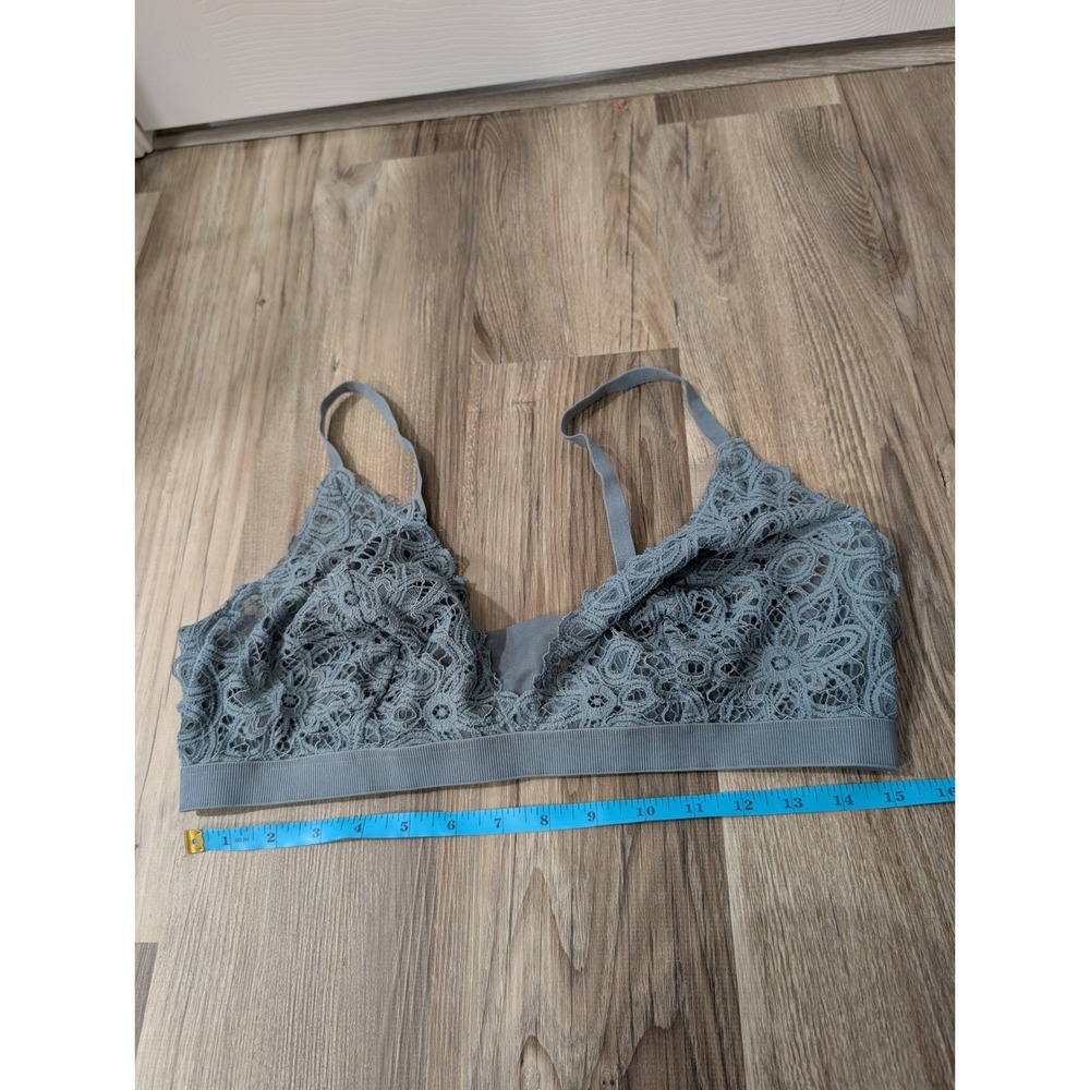 Thirdlove, Boho Lace Triangle Bralette, Unlined, 1X, Gray Mist